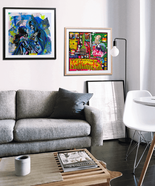 composition des oeuvres d'art contemporain